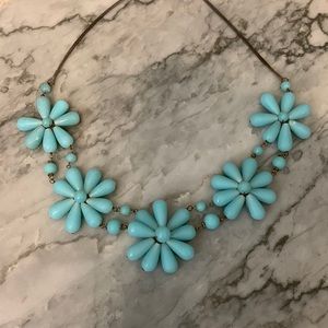 Blue Flower Statement Necklace